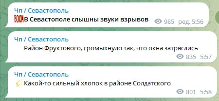 Explosiones reportadas en Sebastopol esta mañana