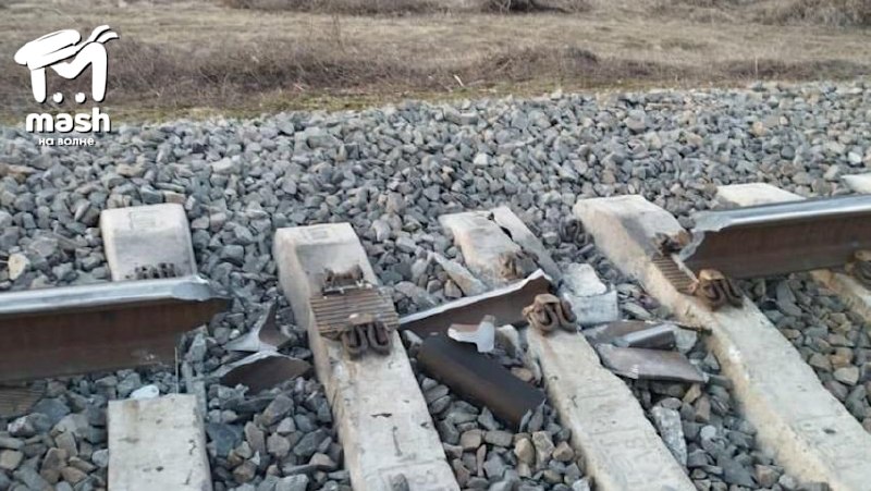 Eisenbahn im Bezirk Bachtschysarai auf der Krim beschädigt