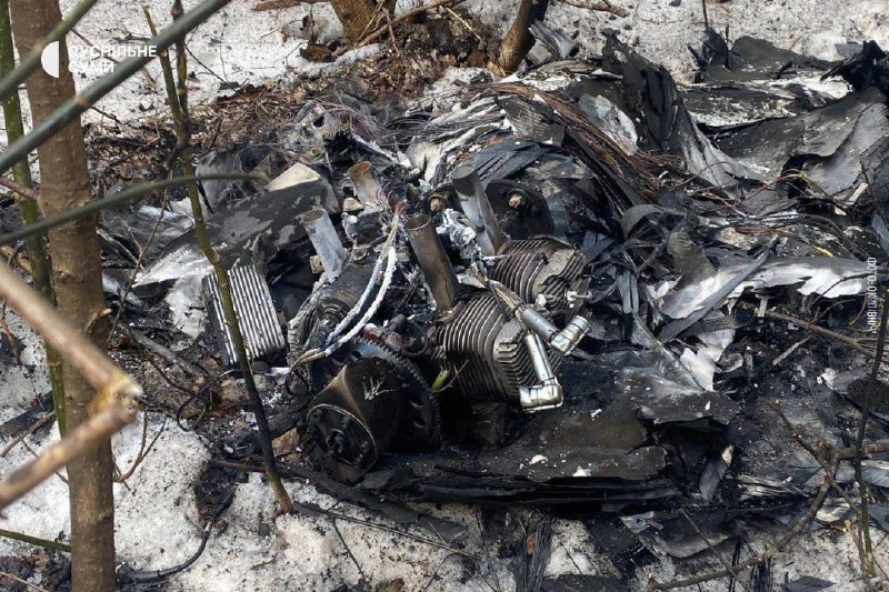 Trümmer einer Shahed-Drohne, die in der Region Sumy abgeschossen wurde