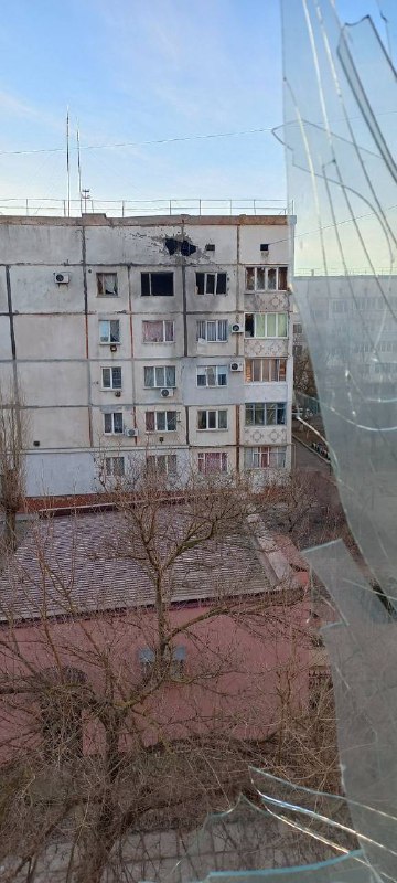 Schäden in Nova Kakhovka durch Beschuss