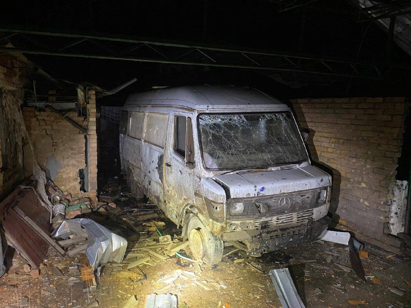 Schäden in Nikopol durch russischen Beschuss über Nacht