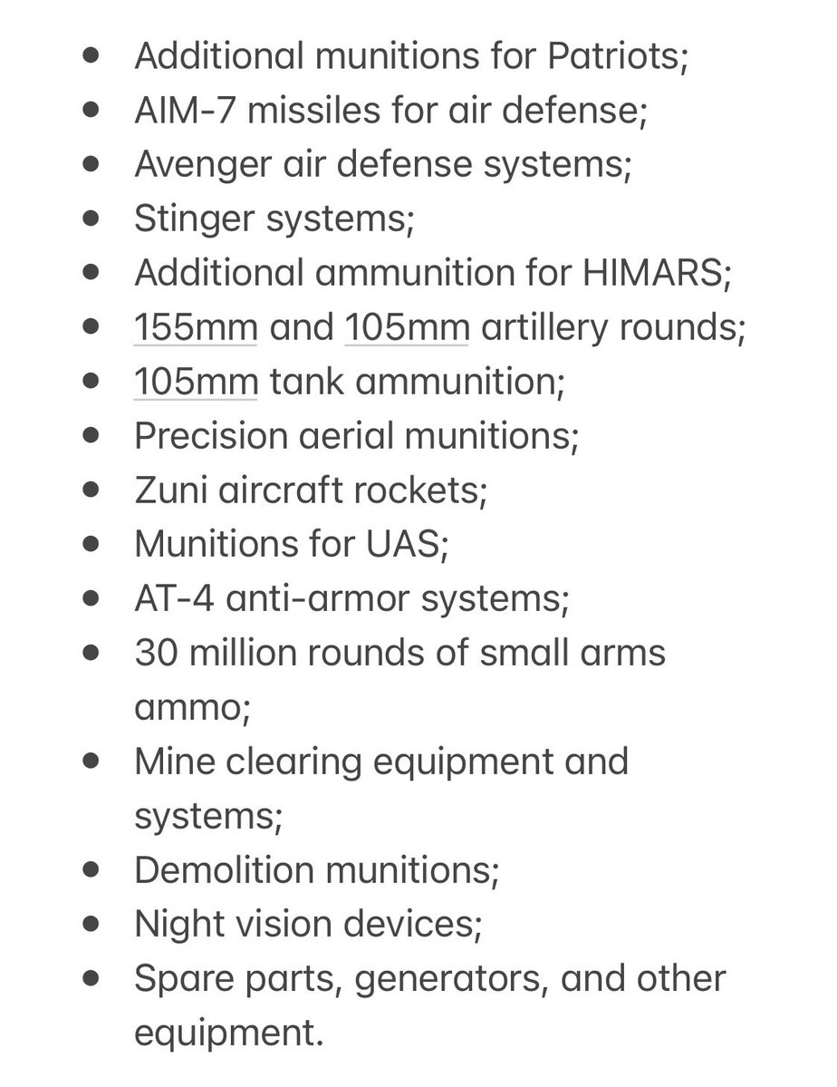 Die USA kündigten ein neues 300-Millionen-Dollar-Sicherheitspaket für die Ukraine an. Es umfasst Munition für Patriots, weitere Avenger-Luftverteidigungssysteme, Stingers, AIM-7- und Zuni-Raketen, Munition für HIMARS, Artillerie, Panzer und mehr