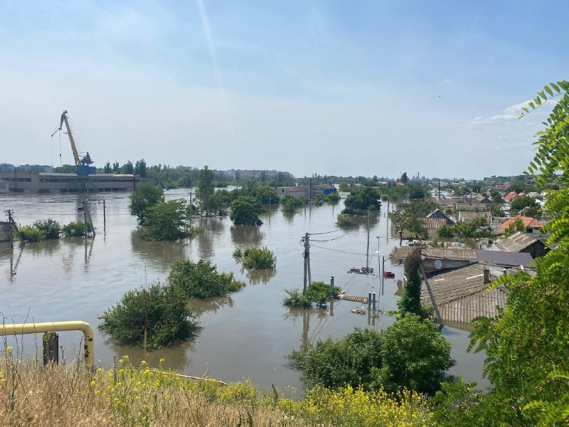 Überschwemmung im Bezirk Korabelny von Cherson