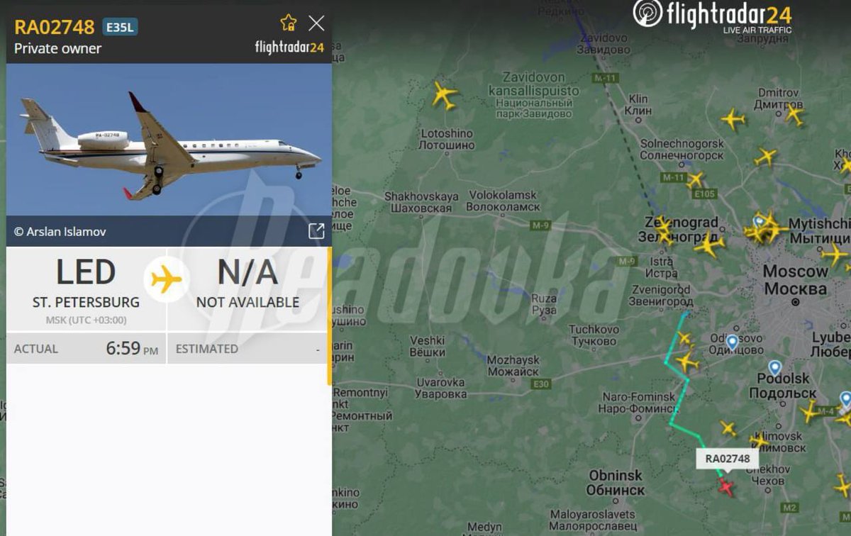 Prigoschins zweites Flugzeug ist gerade nach Moskau zurückgekehrt, nachdem das erste in der Luft explodiert war