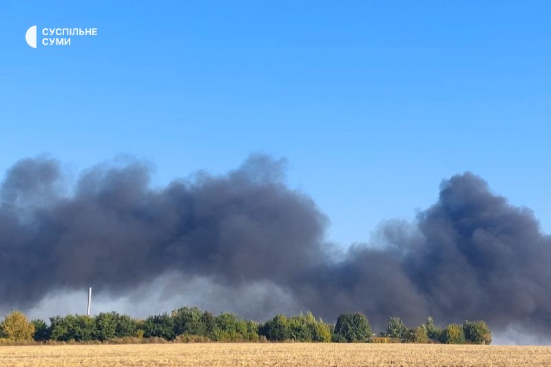 Dichter Rauch in Sumy nach russischem Luftangriff