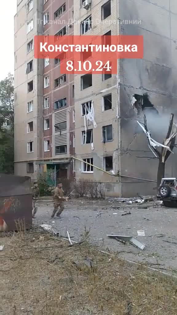 Bombardeo en Kostiantynivka