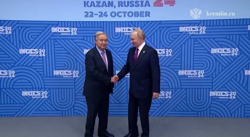 Putin y el secretario general de la ONU, Guterres, se reunieron a puerta cerrada en Kazán