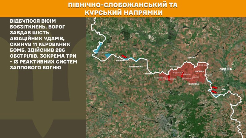 Dans la direction de Koursk et de Slobozhansky Nord (Sumy), les forces ukrainiennes ont repoussé 8 assauts de l'armée russe, - rapporte l'état-major général des forces armées ukrainiennes
