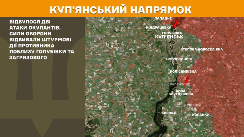 Des affrontements ont eu lieu hier près de Holubivka et Zahryzove dans la direction de Kupyansk, rapporte l'état-major général des forces armées ukrainiennes.