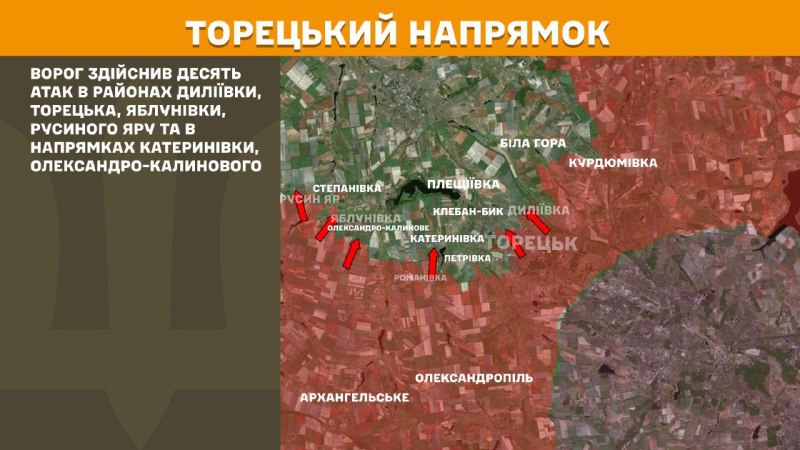 Hier, dans la direction de Toretsk, des affrontements se sont produits près de Dyliyivka, Toretsk, Yablunivka, Rusyn Yar et en direction de Katerynivka, Oleksandro-Kalynove, - rapporte l'état-major général des forces armées d'Ukraine.