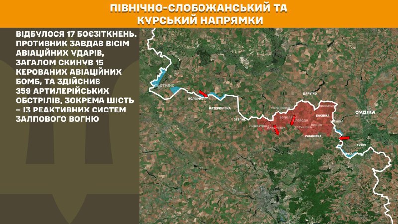 En la dirección de Kursk y Slobozhansk del Norte (Sumy), las fuerzas ucranianas repelieron 17 ataques del ejército ruso, según informa el Estado Mayor General de las Fuerzas Armadas de Ucrania.