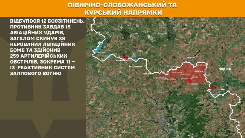 At Kursk and North Slobozhansky(Sumy) direction Ukrainian forces have repelled 12 Russian army assaults, - General Staff of Armed Forces of Ukraine reports
