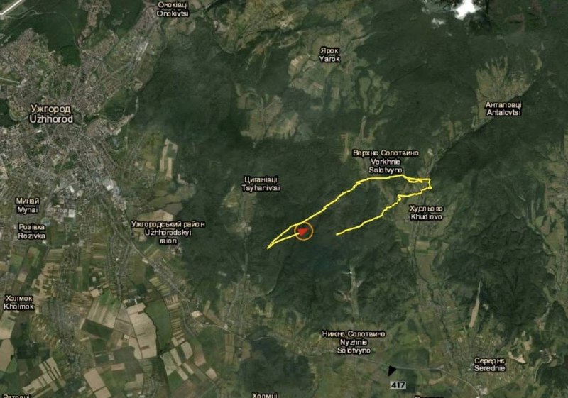 Генштаб показав маршрут угорського дрона, який залетів в Україну