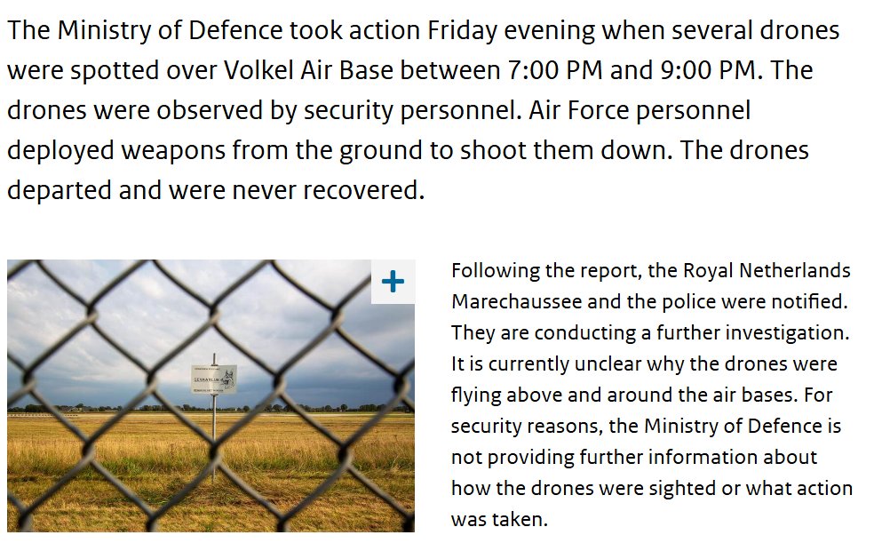 L'armée de l'air néerlandaise a ouvert le feu sur des drones au-dessus de la base aérienne de Volkel aux Pays-Bas