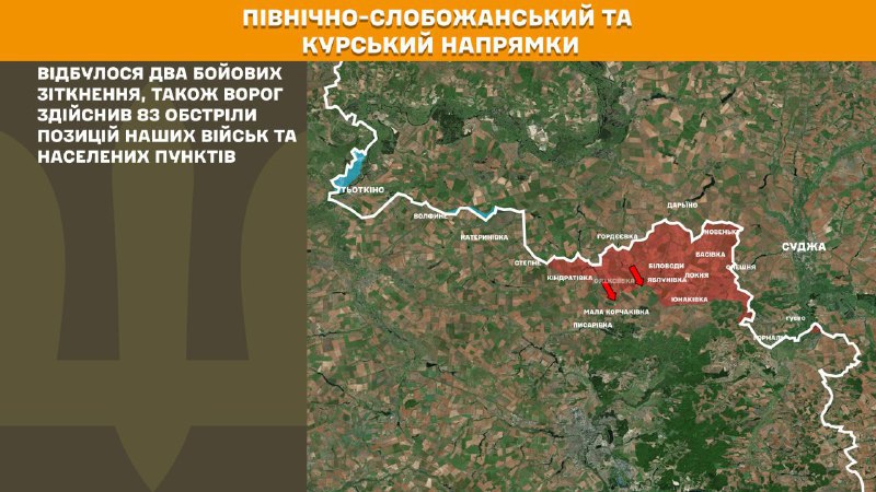 At Kursk and North Slobozhansky(Sumy) direction Ukrainian forces have repelled 2 Russian army assaults, - General Staff of Armed Forces of Ukraine reports
