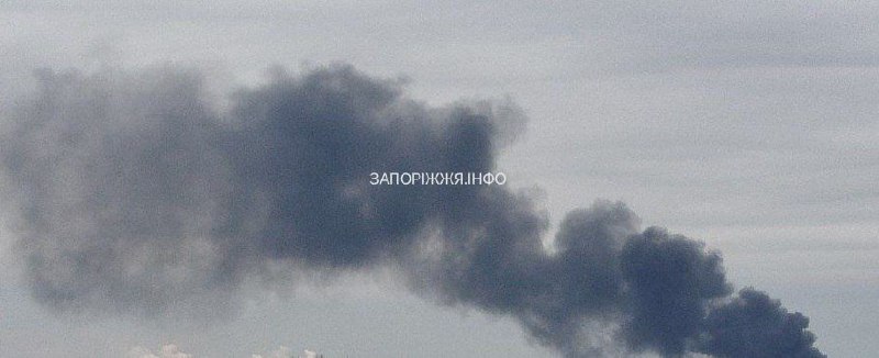 Explosion was reported in Zaporizhzhia. Smoke is rising