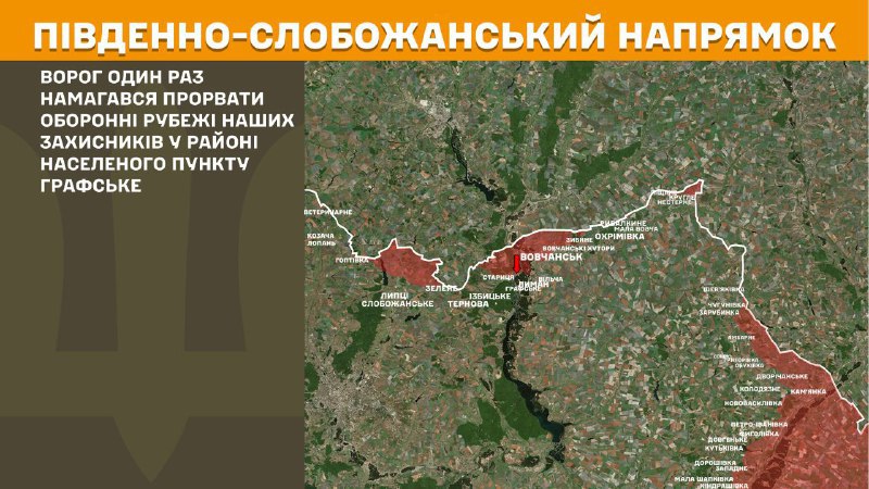 At South Slobozhansky(Kharkiv) direction clashes yesterday near Hrafske, - General Staff of Armed Forces of Ukraine reports