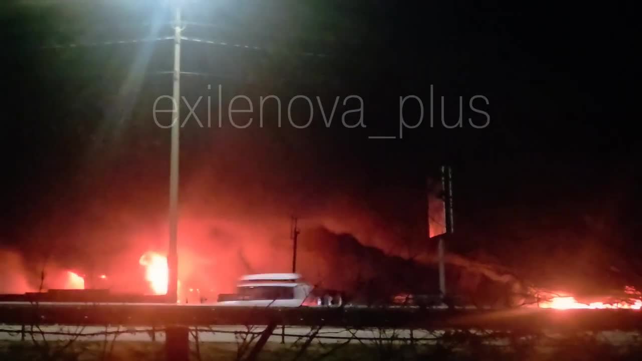 Fires after drones or missile strikes in Rostov