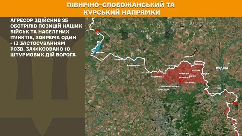 At Kursk and North Slobozhansky(Sumy) direction Ukrainian forces have repelled 10 Russian army assaults, - General Staff of Armed Forces of Ukraine reports
