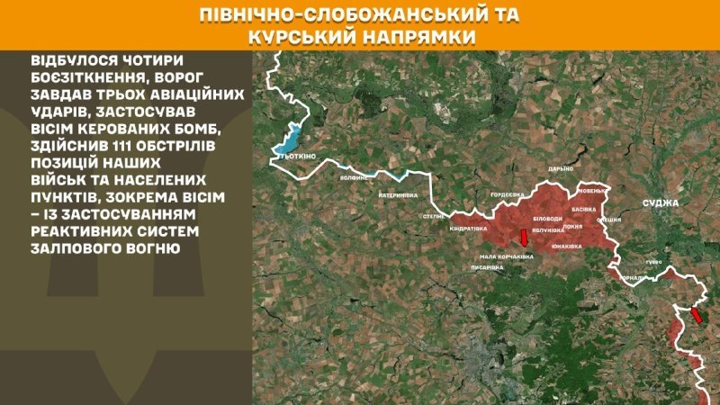 At Kursk and North Slobozhansky(Sumy) direction Ukrainian forces have repelled 4 Russian army assaults, - General Staff of Armed Forces of Ukraine reports
