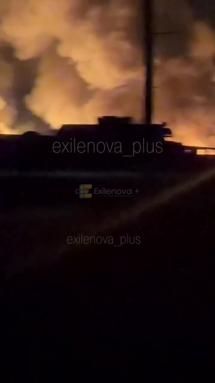 Fires after drones raid in occupied Henichesk of Kherson region