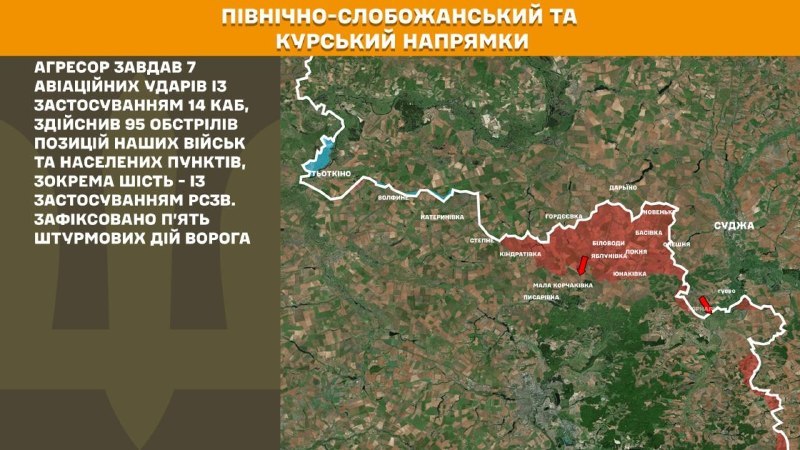 At Kursk and North Slobozhansky(Sumy) direction Ukrainian forces have repelled 5 Russian army assaults, - General Staff of Armed Forces of Ukraine reports