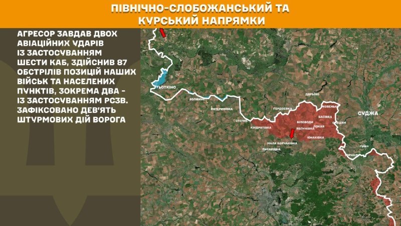At Kursk and North Slobozhansky(Sumy) direction Ukrainian forces have repelled 9 Russian army assaults, - General Staff of Armed Forces of Ukraine reports