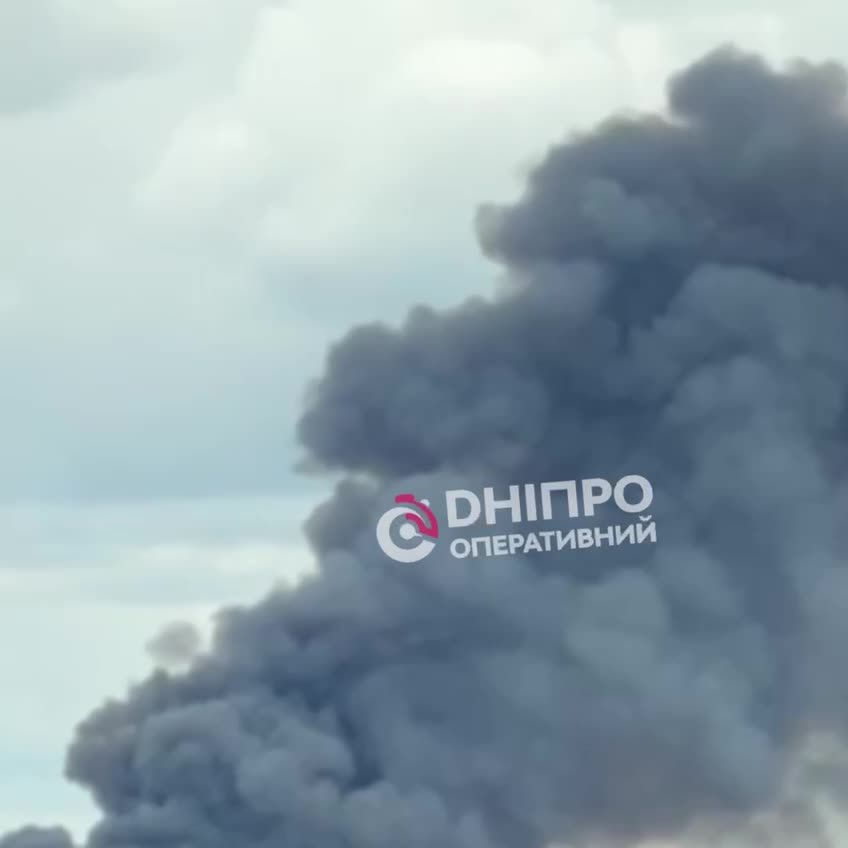 Smoke is rising in Dnipro city after explosions