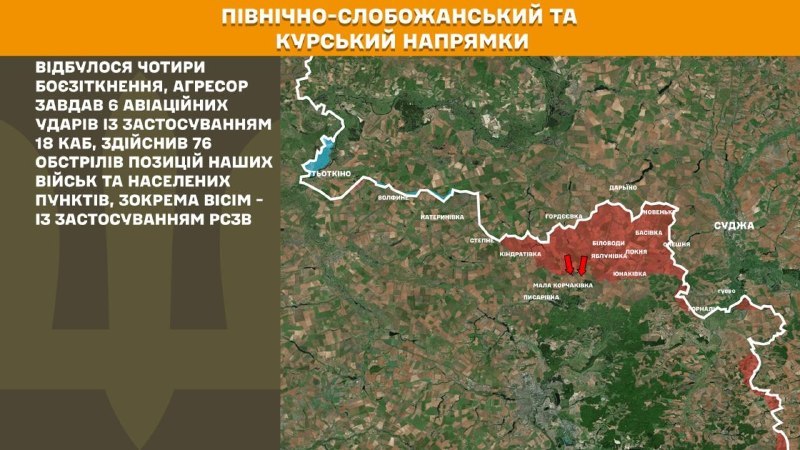 At Kursk and North Slobozhansky(Sumy) direction Ukrainian forces have repelled 4 Russian army assaults, - General Staff of Armed Forces of Ukraine reports