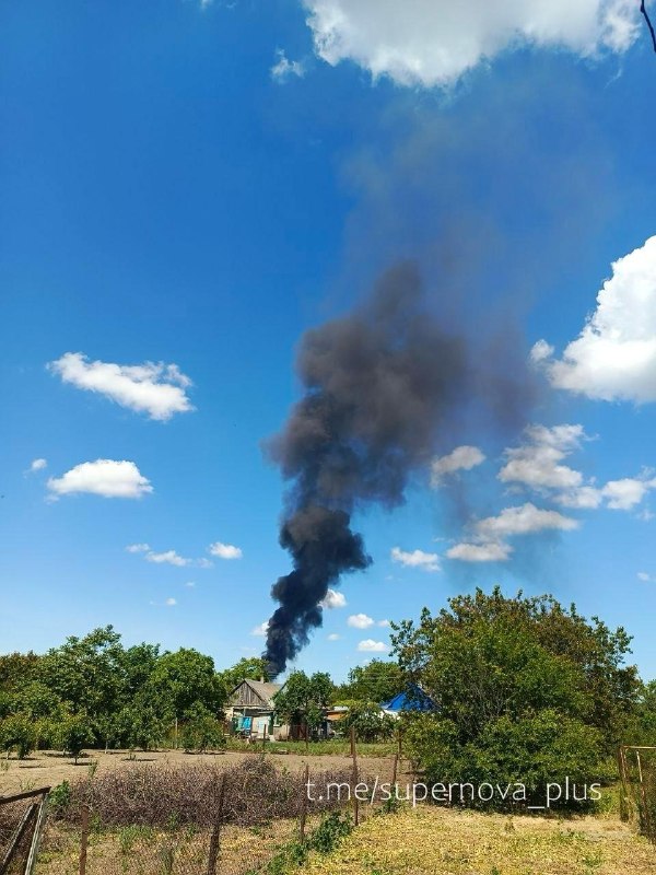 Fuel truck caught fire after suspected drone strike in Prymorsk, Zaporizhzhia oblast