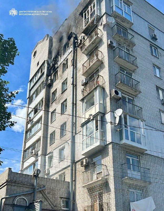 Residential house damaged in a new drone strike in Dnipro city