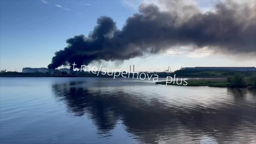 Smoke is rising over Kronstadt also