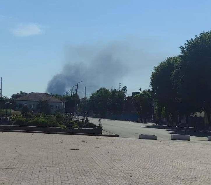 Smoke is rising in Starobilsk after morning shelling