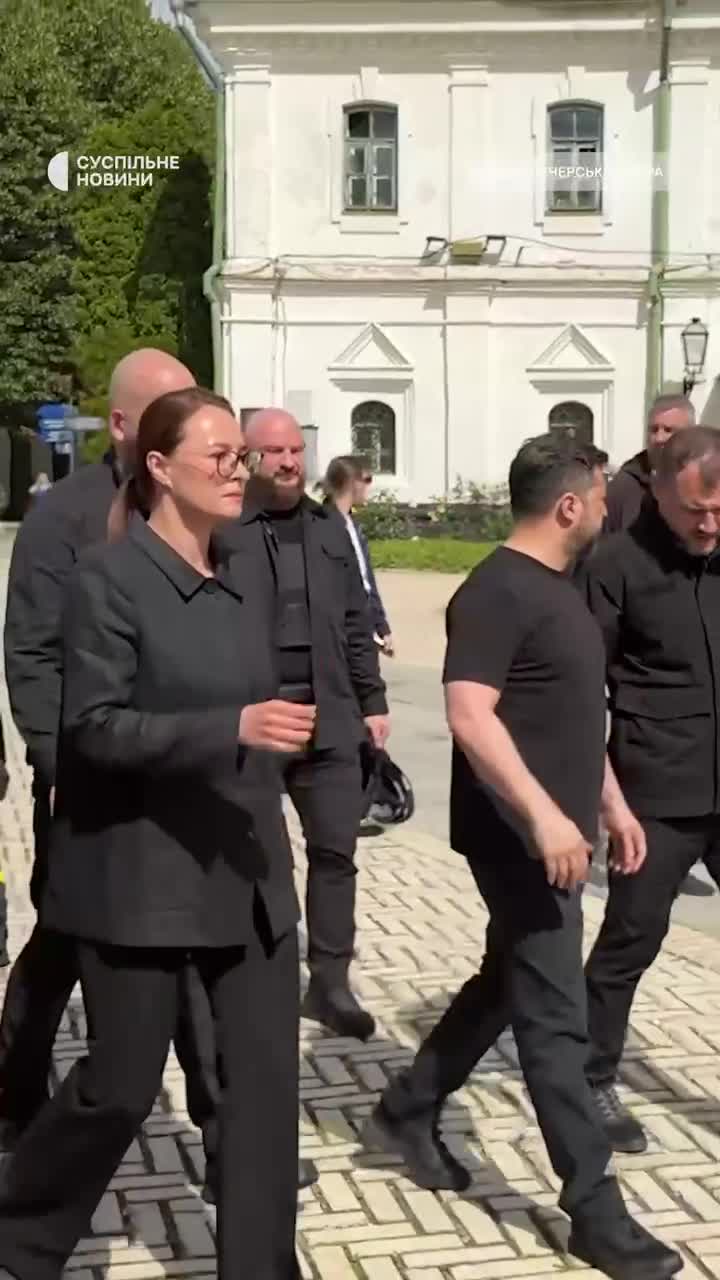 President Zelensky and PM Sviridenko has visited site of the Russian attack at Kyiv-Pechersk Lavra