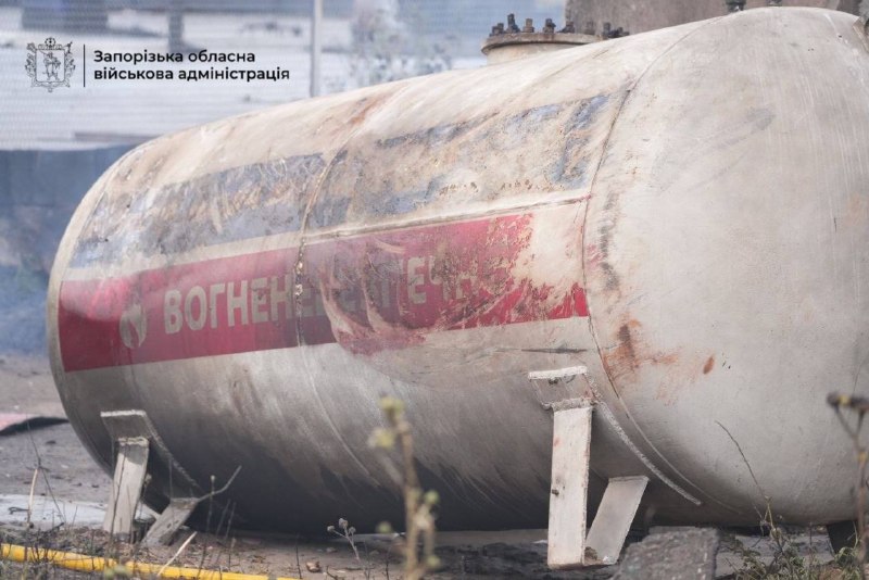 1 person wounded as result of drone strike at the fuel station in Zaporizhzhia