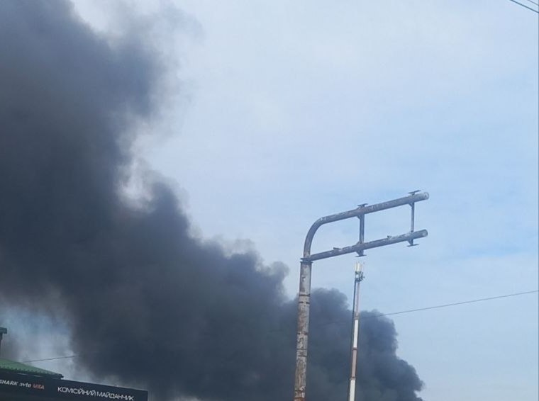 Fires in Zaporizhzhia as result of Russian bombardment