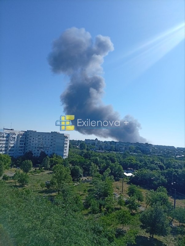 Fire at the fuel station in Berdyansk