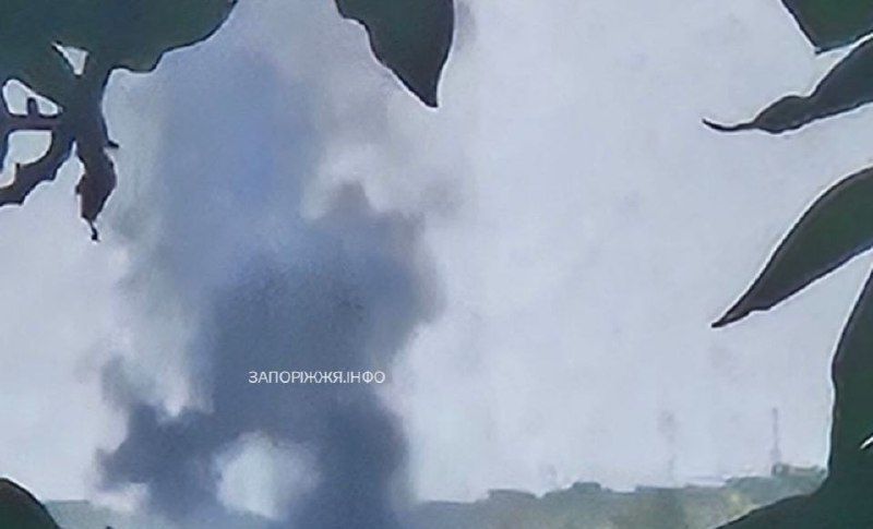 Smoke is rising after another drone strike in Zaporizhzhia