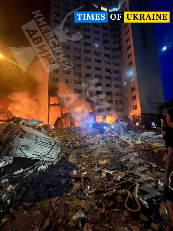 Destruction in Poznyaky as result of Russian strikes