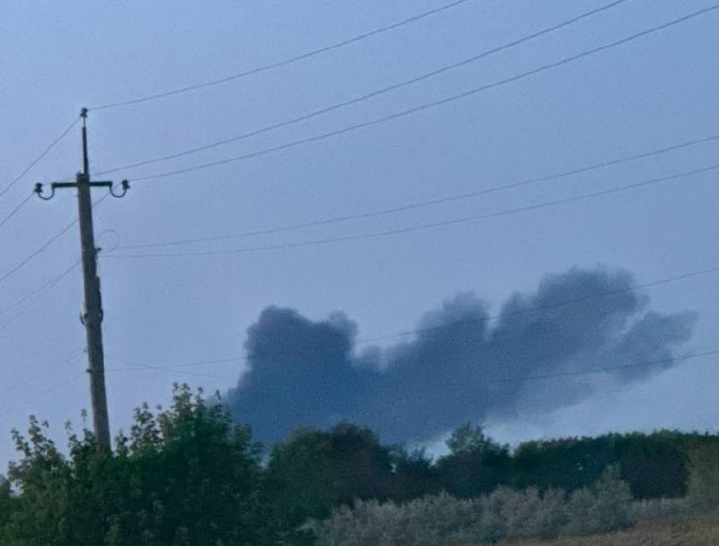 Smoke is rising in Samar after drone strike