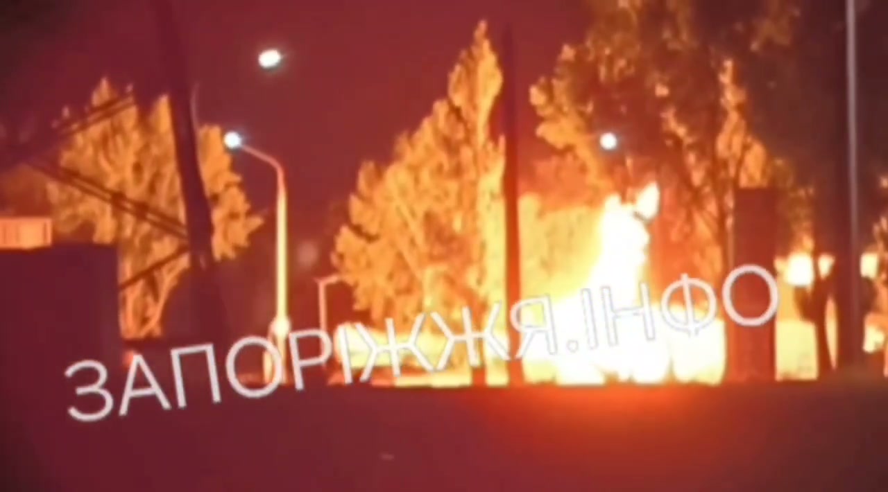 Another fuel station is on fire in Zaporizhzhia after airstrike