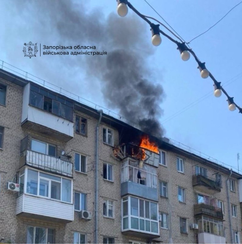 Drone hit a residential house in Zaporizhzhia