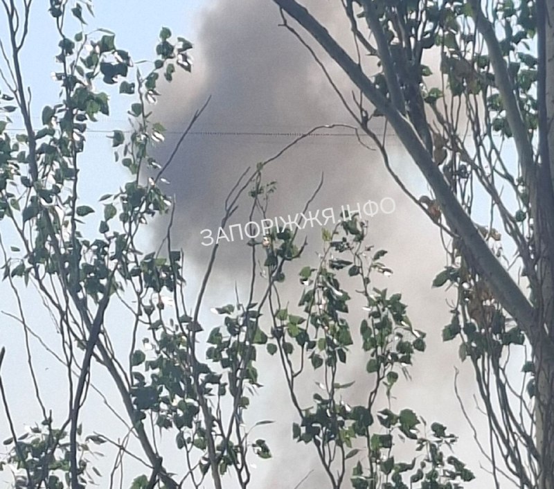Smoke is rising in Zaporizhzhia after explosion