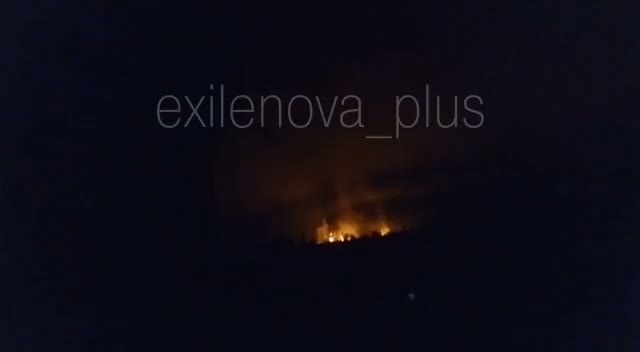 Explosions and fire reported in Kadiivka at the occupied part of Luhansk region