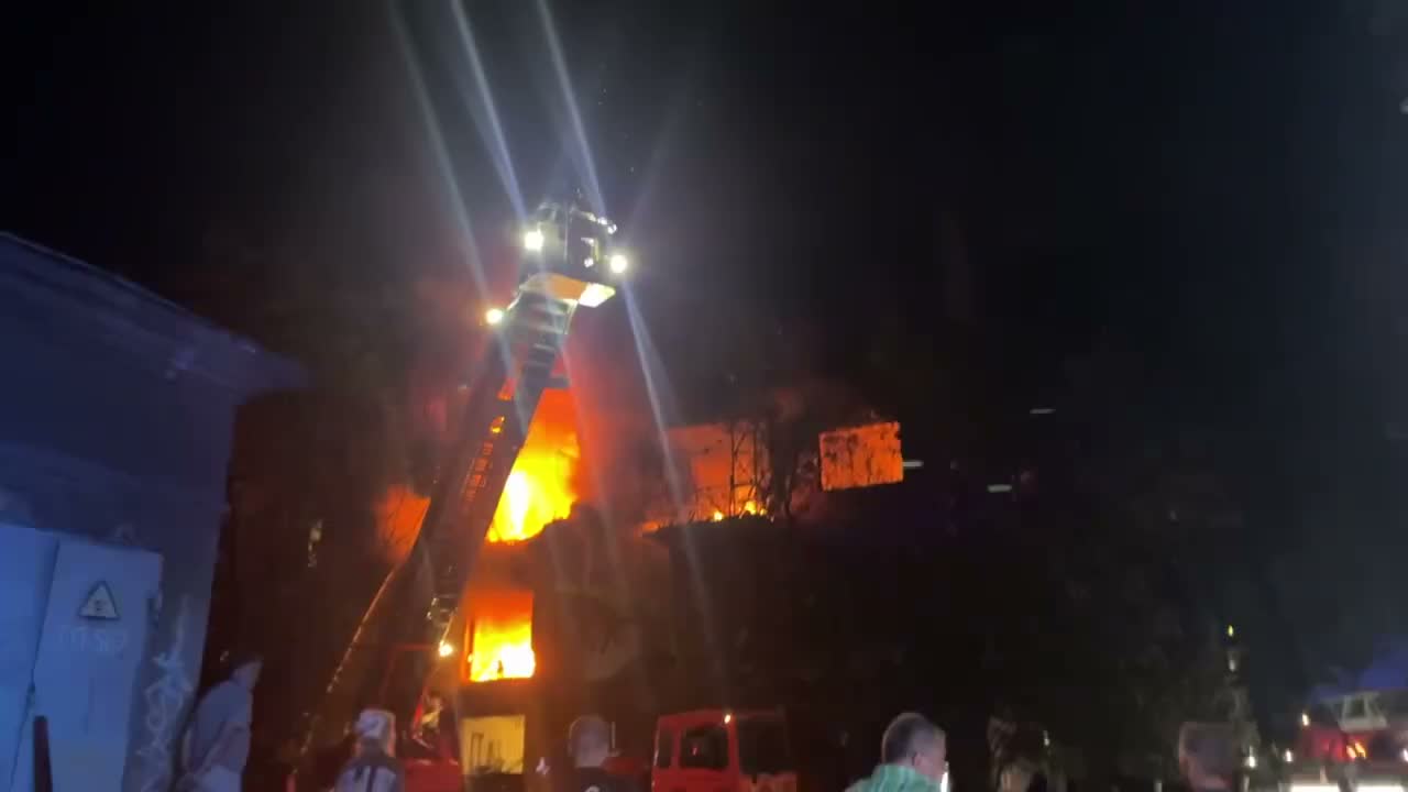 Big fire in residential house in Zaporizhzhia after drone strike