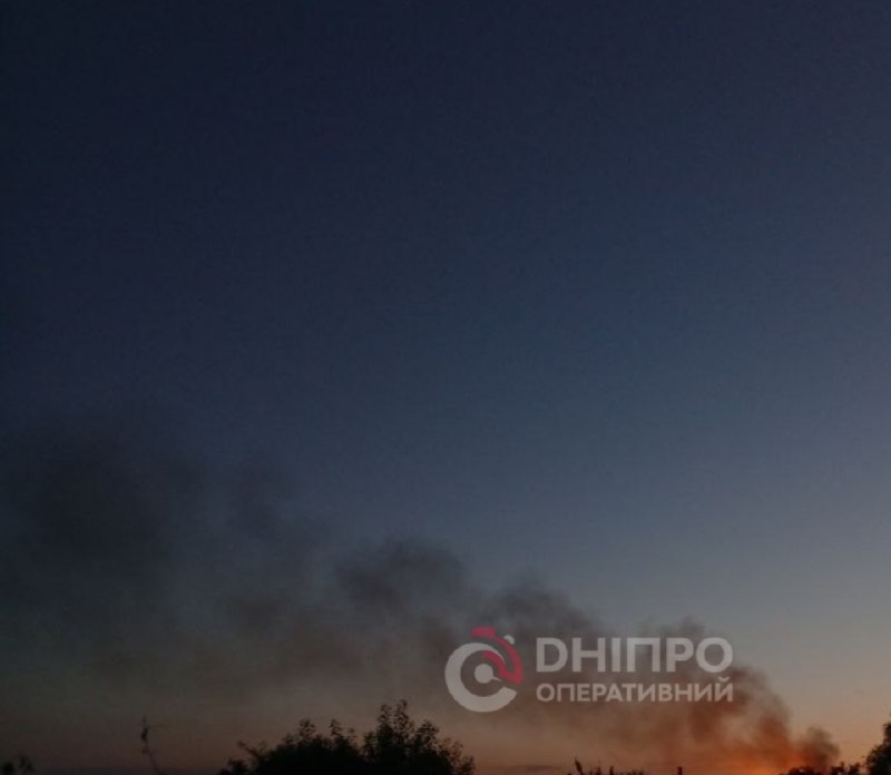 Smoke is rising in Solone town of Dnipropetrovsk region after explosions