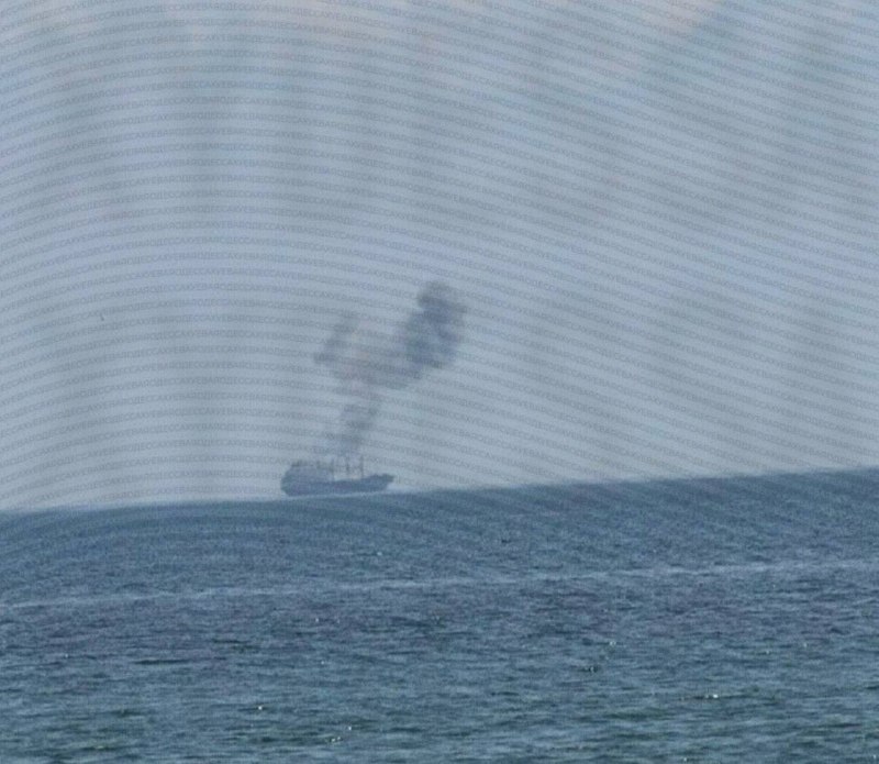 The vessel is on fire near Odesa