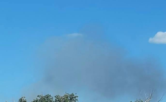Smoke is rising near Dnipro city after explosions