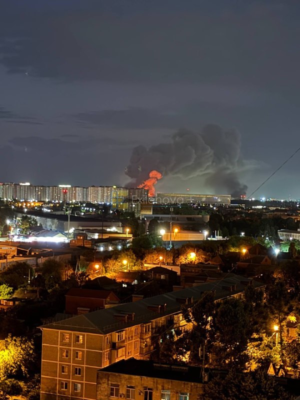 Big fires in Krasnodar as result of drone strikes