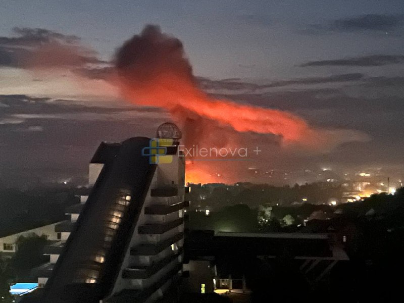 Explosions were also reported in Luhansk